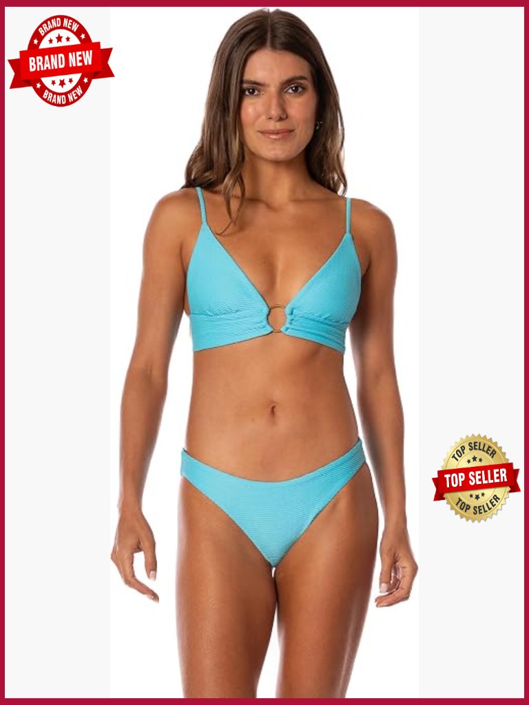 Long Line Triangle Top Bikini Swimsuit Adjustable Straps High Stretch